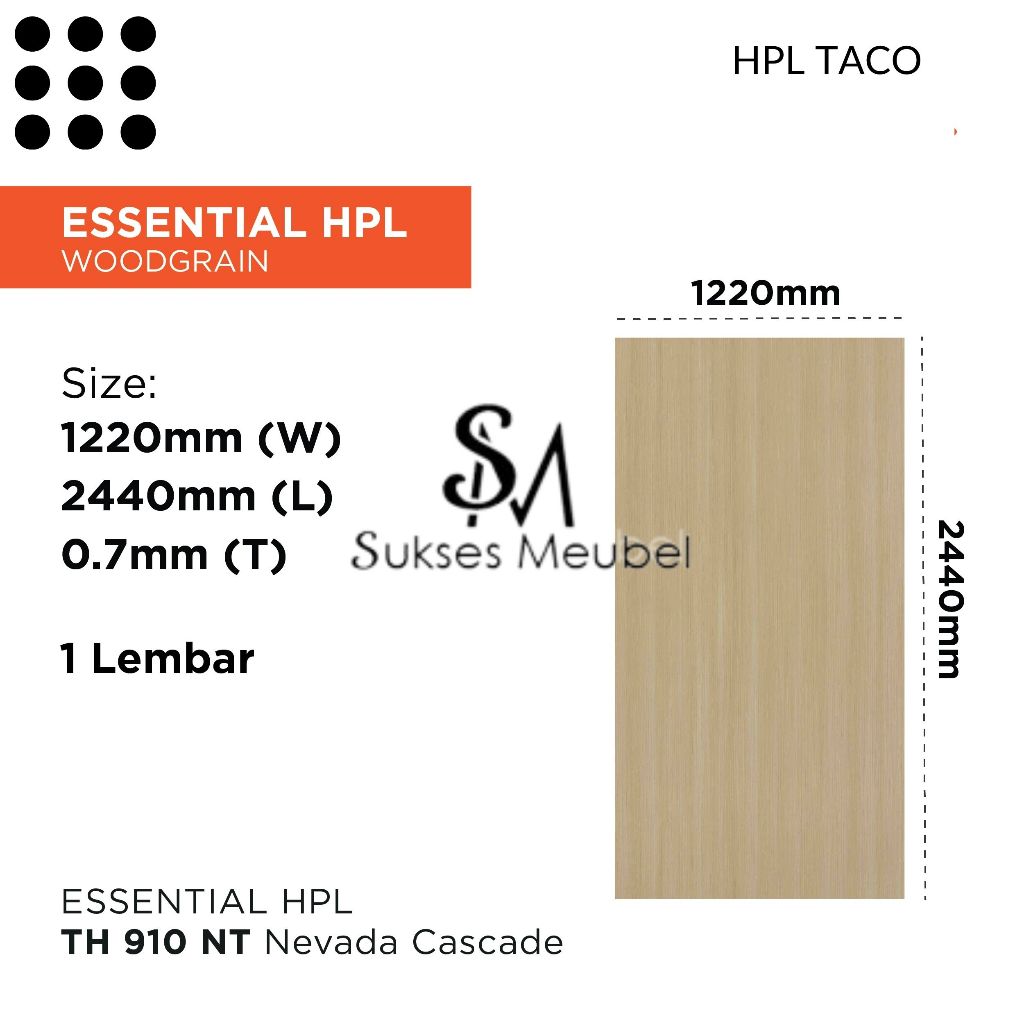 TACO HPL Woodgrain Pine TH 910 NT - Nevada Cascade | Per 1 Lembar Ukuran 122cm x 244cm