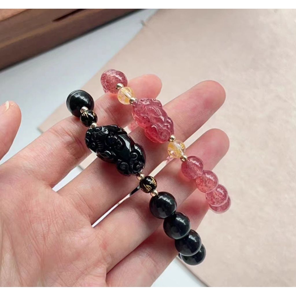 Crystal obsidian lucky pixiu bracelet import