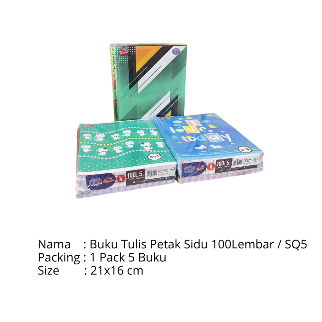 

Buku Tulis Petak Sidu 100Lembar / SQ5 (5 buku)