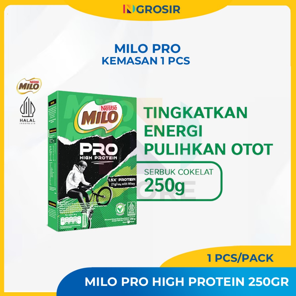 

Nestle Milo Pro High Protein Kemasan 250 Gram 1 PCS