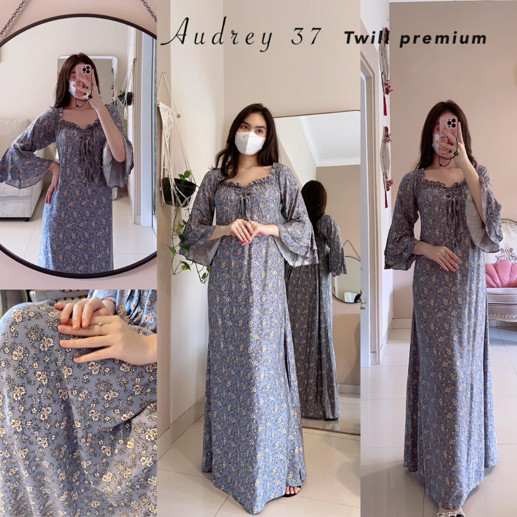 Daster Arab Ori FAIRUZ AUDREY Long Dress Rayon Motif