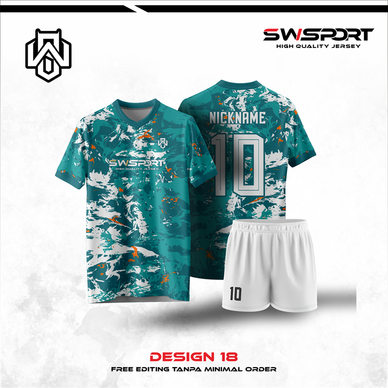 Jersey Futsal Custom Full Printing Baju Bola Custom Nama Nomor Logo Baju Futsal Sablon Nama Nomor