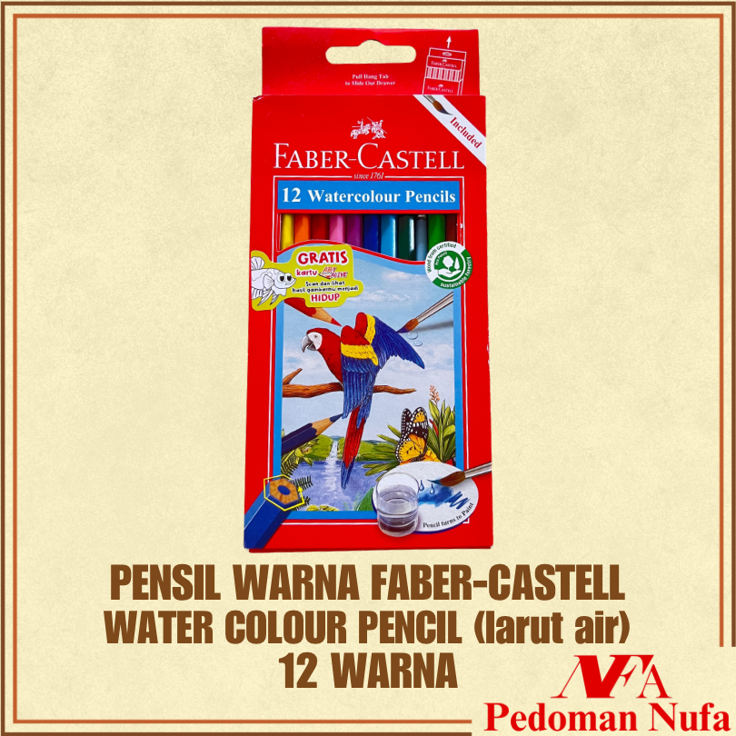 

NUFA FABER CASTELL PENSIL WARNA WATERCOLOUR 12 WARNA PANJANG