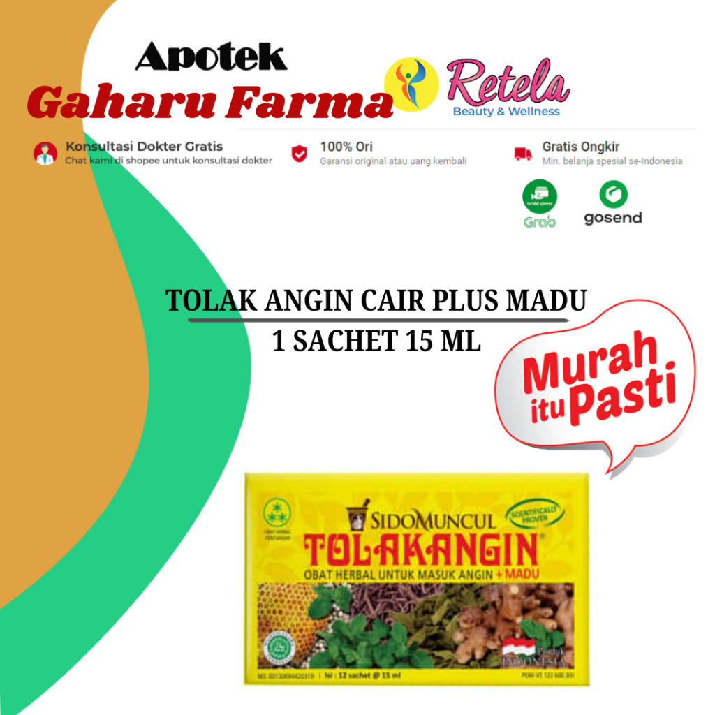 

TOLAK ANGIN CAIR PLUS MADU 1 SACHET 15 ML