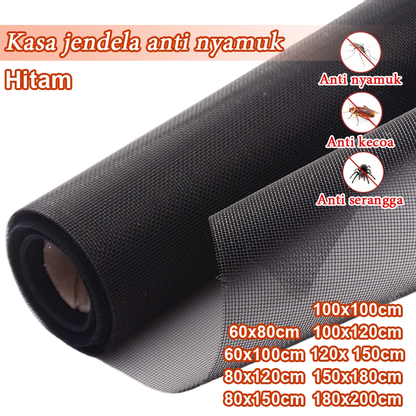 Gofilm Hitam Anti nyamuk layar jendela Fiberglass Mosquito Net Jaring Nyamok