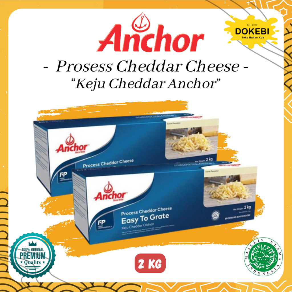

Anchor Cheddar Cheese 2kg / Keju Parut Cheddar Anchor / Easy to Grate Cheddar Cheese Etg