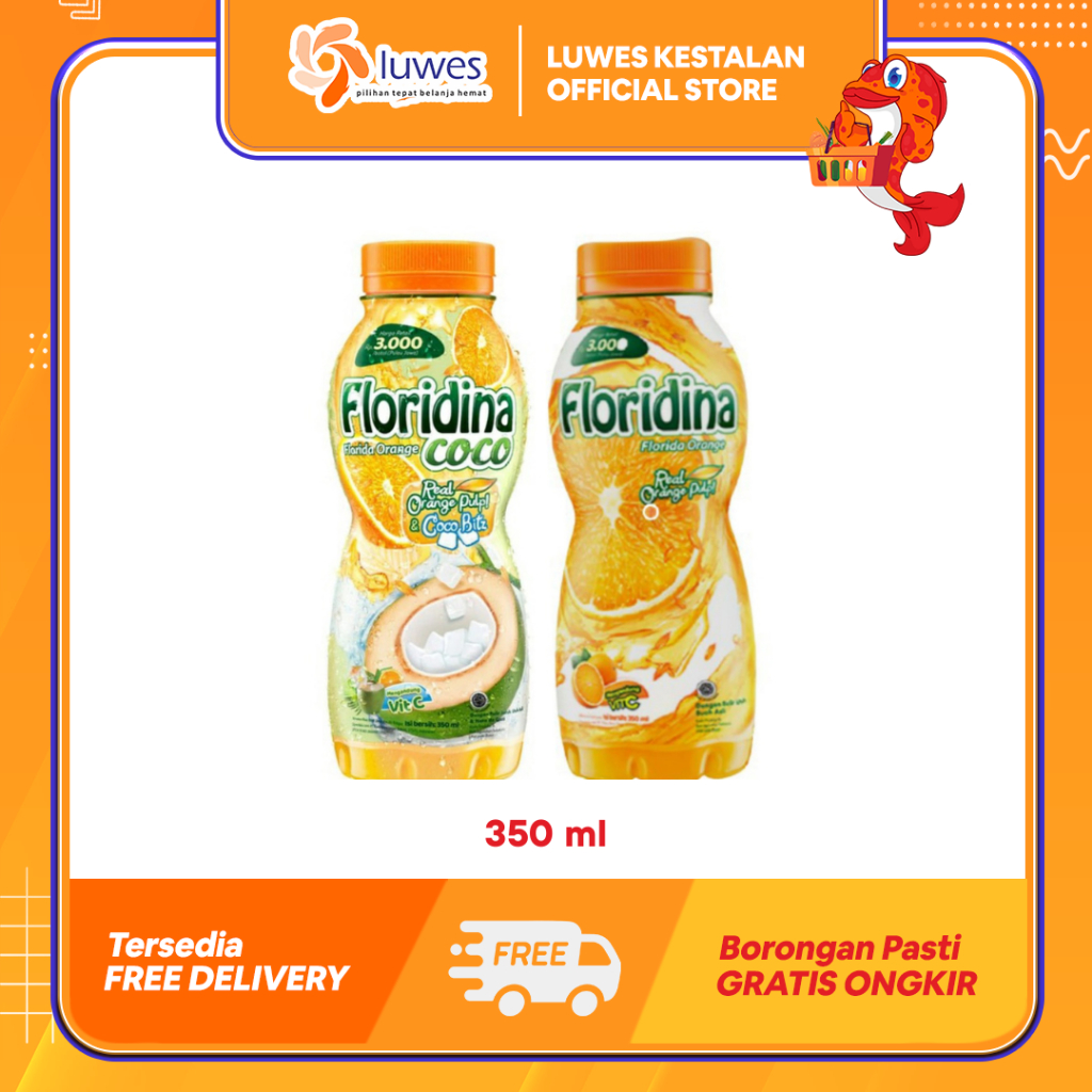 

Floridina Minuman Rasa 350ml Orange / Coco Terbuat Dari Jeruk Floridina & Dengan Rasa Menyegarkan
