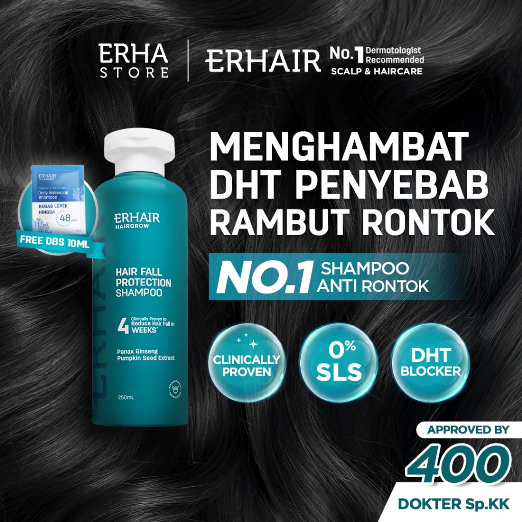 [BEST SELLER SHAMPOO HAIR FALL] ERHAIR HairGrow Shampoo NON SLS 250ml | Hair Shampoo | Sampo Rambut 