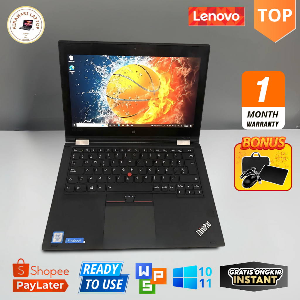 LAPTOP LENOVO YOGA 260 370 / S1 YOGA 12 L13 X13 CORE i5/i7 GEN 6 - LAYAR 12,5 INCH - MURAH DAN SUPER