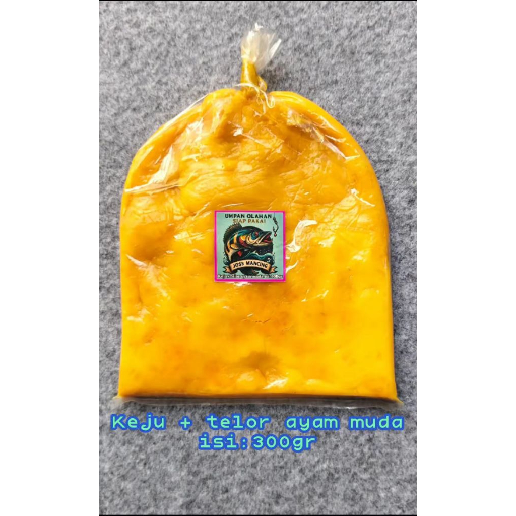 Umpan pancing olahan keju + telor ayam muda siap pakai isi:300gr