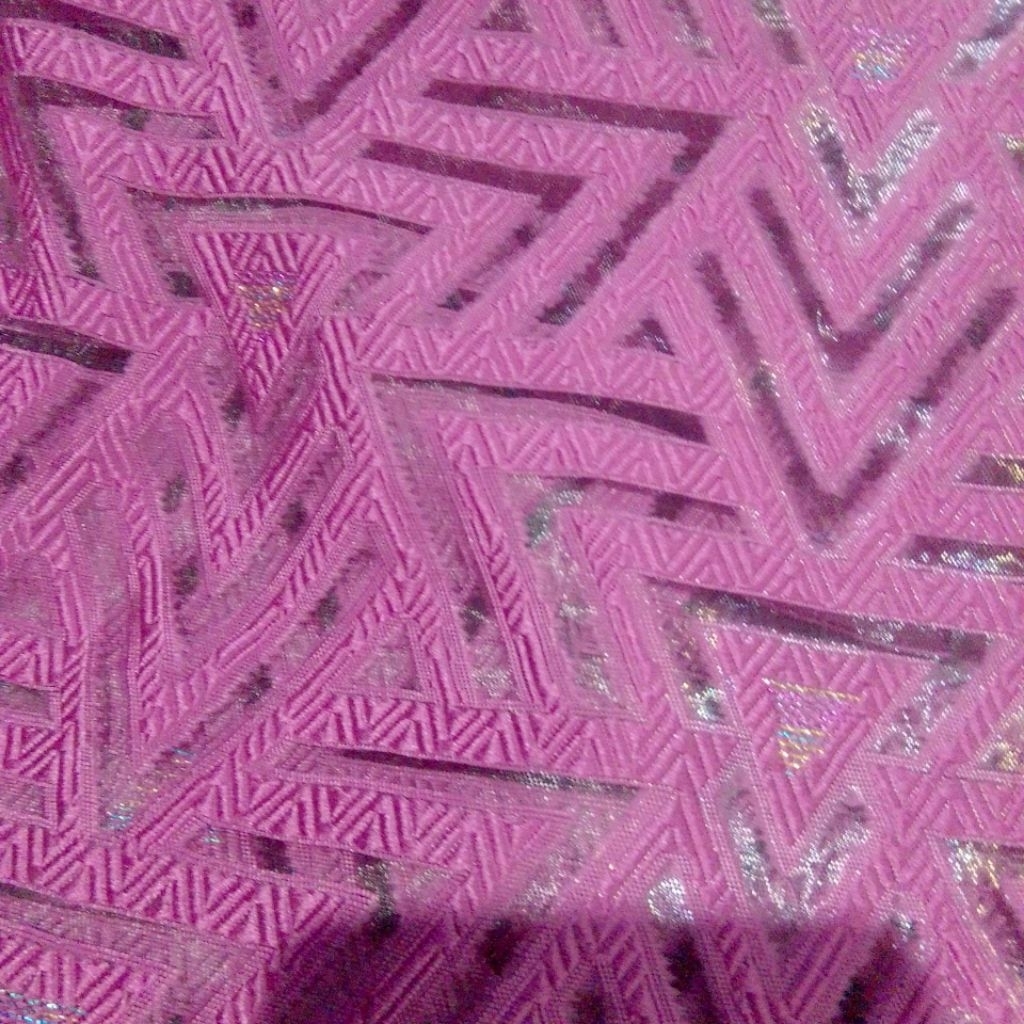 Kain Organza Bordir Glitter Motif Zigzag Mewah – Kain Brokat Organza Elegan untuk Kebaya & Gaun Pest