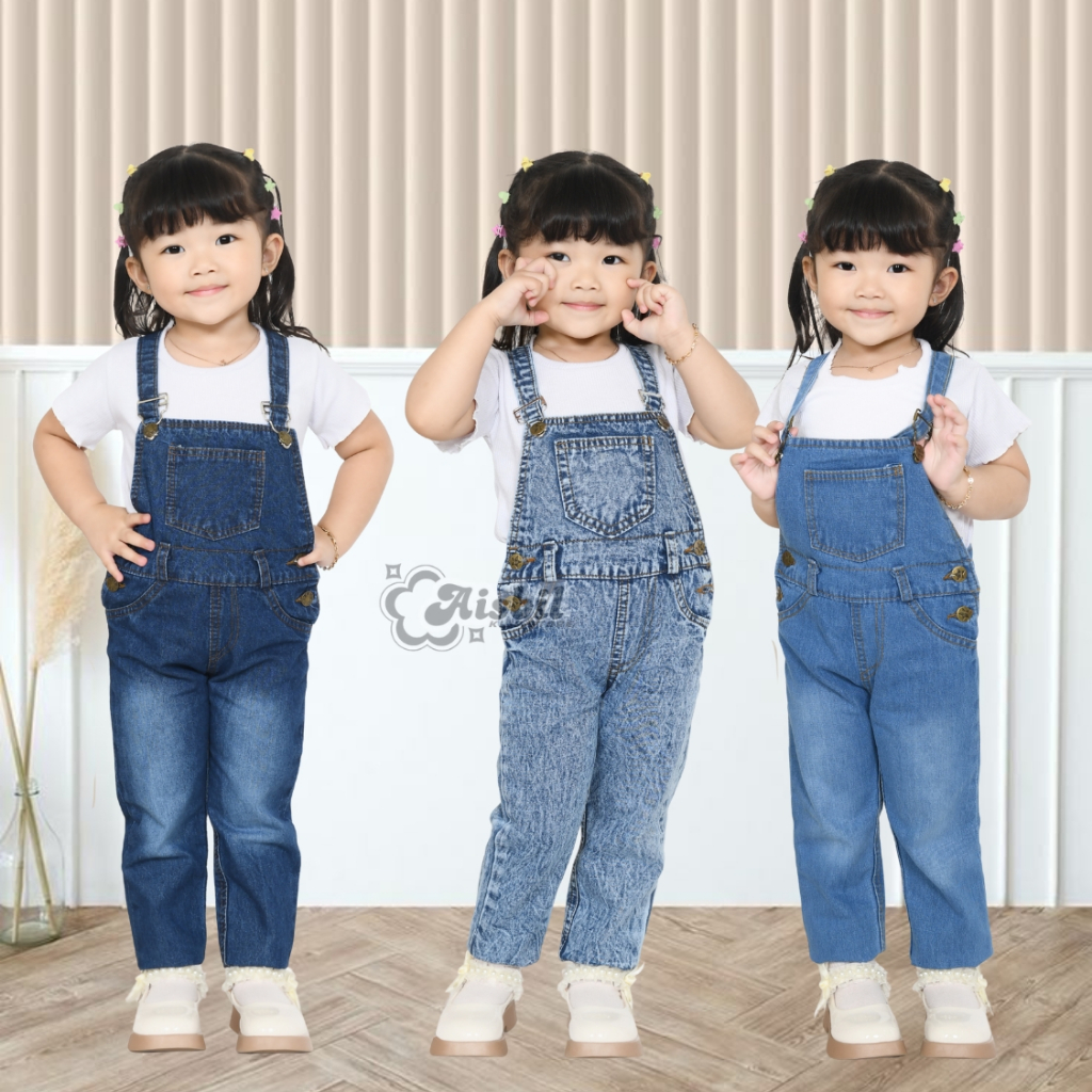 AISBILKIDS - Overall Jeans Celana Panjang Anak/Overall Jeans Anak Panjang
