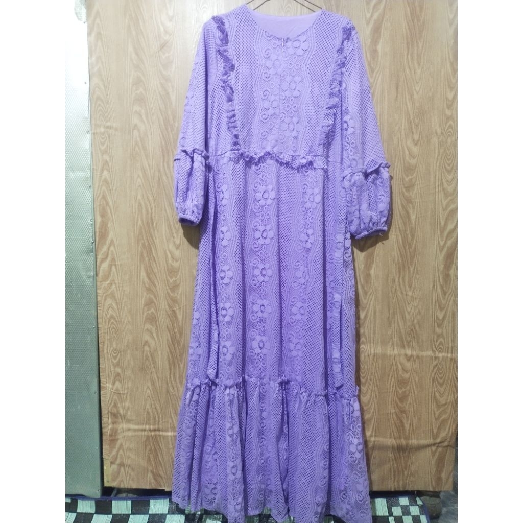 Preloved Dress panjang candy lady warna lilac