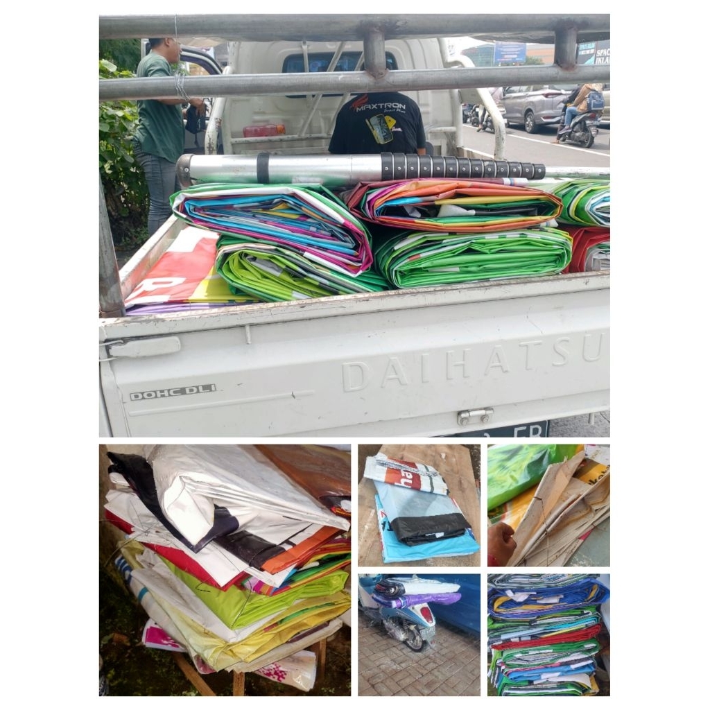 Terpal banner bekas papan nama/mmt baliho