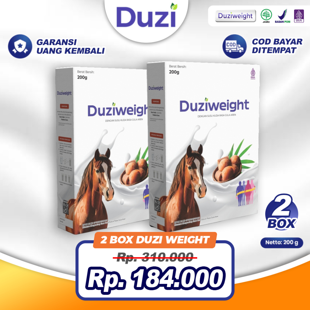 

(2B0X) Duzi Weight - Susu Kuda Penambah Berat Badan 200gr Nutrisi Tubuh Alami