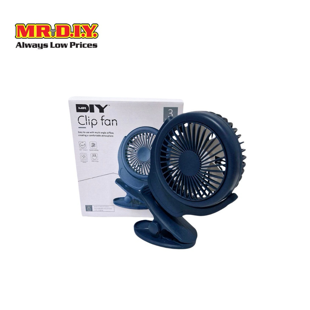 Kipas Angin USB Clip MR DIY Rotating Kipas Angin Meja Mini Jepit Portable LED Display Portable Fan A