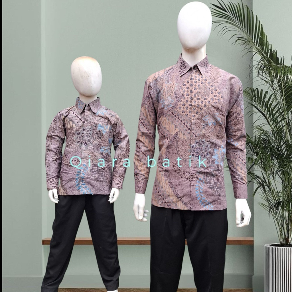 QB12 Kemeja Batik Couple Terbaru Ayah dan Anak