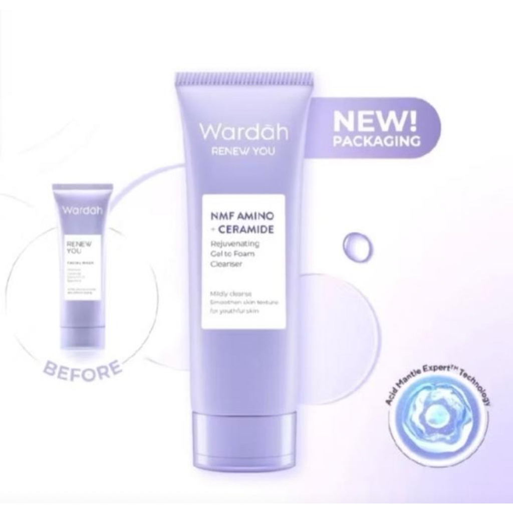 Wardah Renew You NMF Amino Ceramide Rejuvenating Gel Facial Wash 100ml