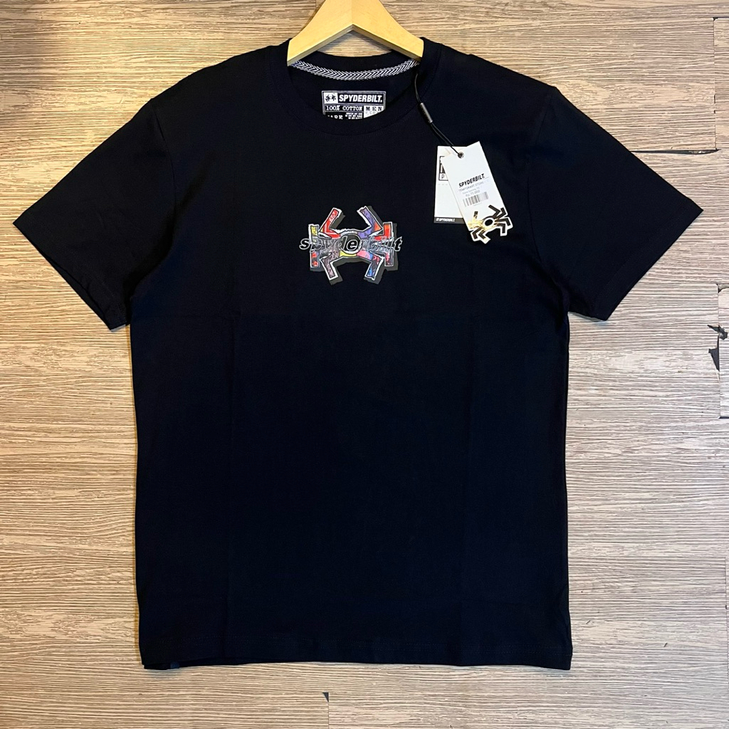 SPYDERBILT Tshirt Kaos pria lengan pendek Hitam Black