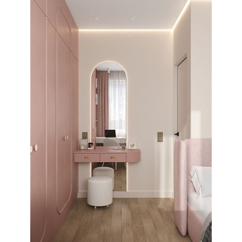 Meja Rias Lengkung Samping Minimalis Aesthetic