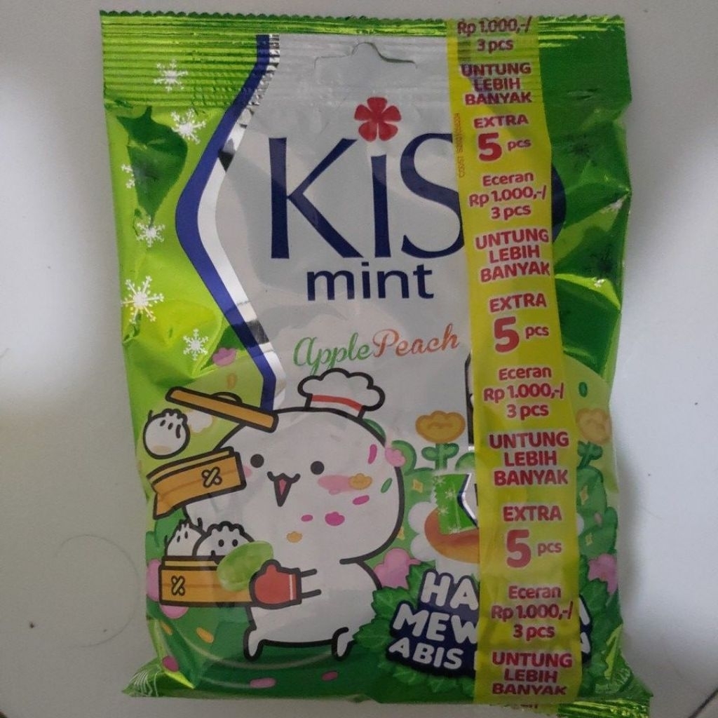 

permen kiss mint apple peach 1 bungkus