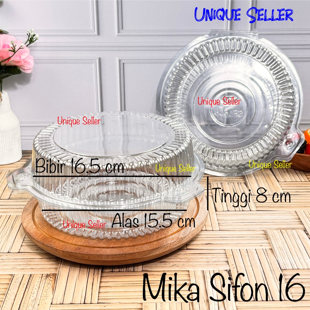 Mika Bolu Bulat Sifon 16 cm Per Pcs / Mika SF 1608 Tinggi 8 Cm / Mika Chiffon bundar 16 cm / Mika Si