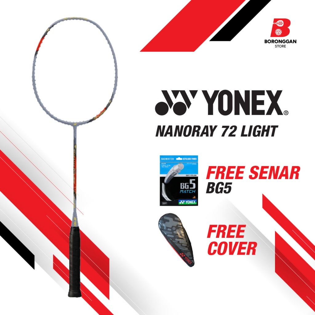 Raket badminton yonex RUDY HARTONO NANORAY 72 Light (tarikan 30lbs) + senar bg5 + cover | Bulu tangk