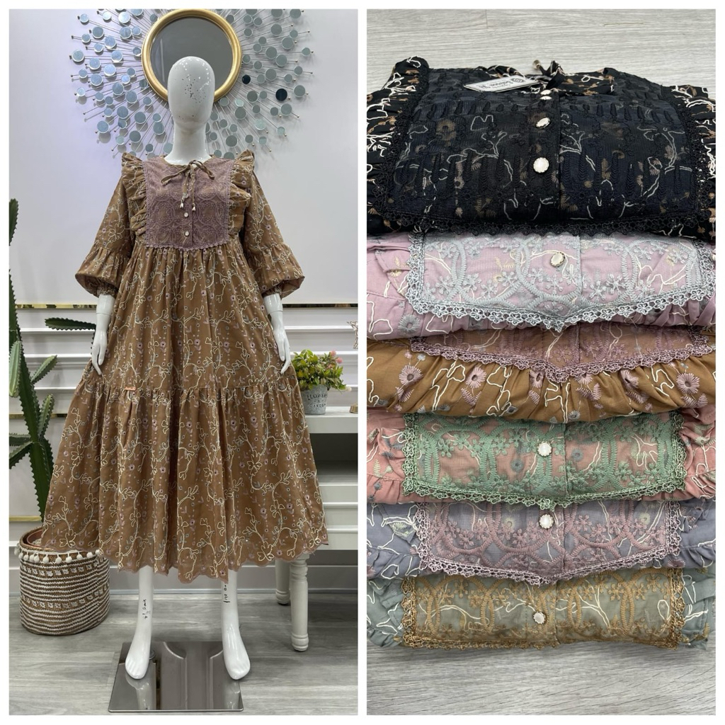 GAMIS MIDI KATUN BORDIR PREMIUM MOTIF B BY SALVINA YS