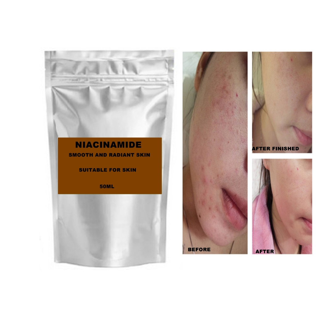 BAHAN AKTIF NIACINAMIDE VITAMIN B3 BAHAN AKTIF SERUM PEMUTIH KULIT WAJAH PENGHILANG JERAWAT 50ML