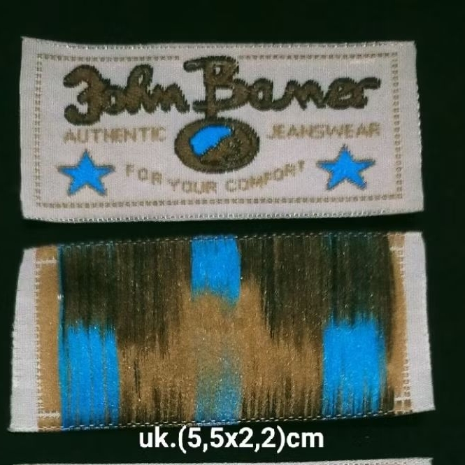 

label merek brand label (main) tag john baner