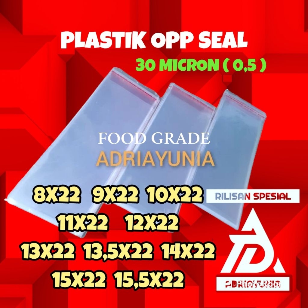 Plastik Opp 8x22 9x22 10x22 11x22 12x22 13x22 13,5x22 14x22 15x22 15,5x22 Roti & Souvenir - Plastik 