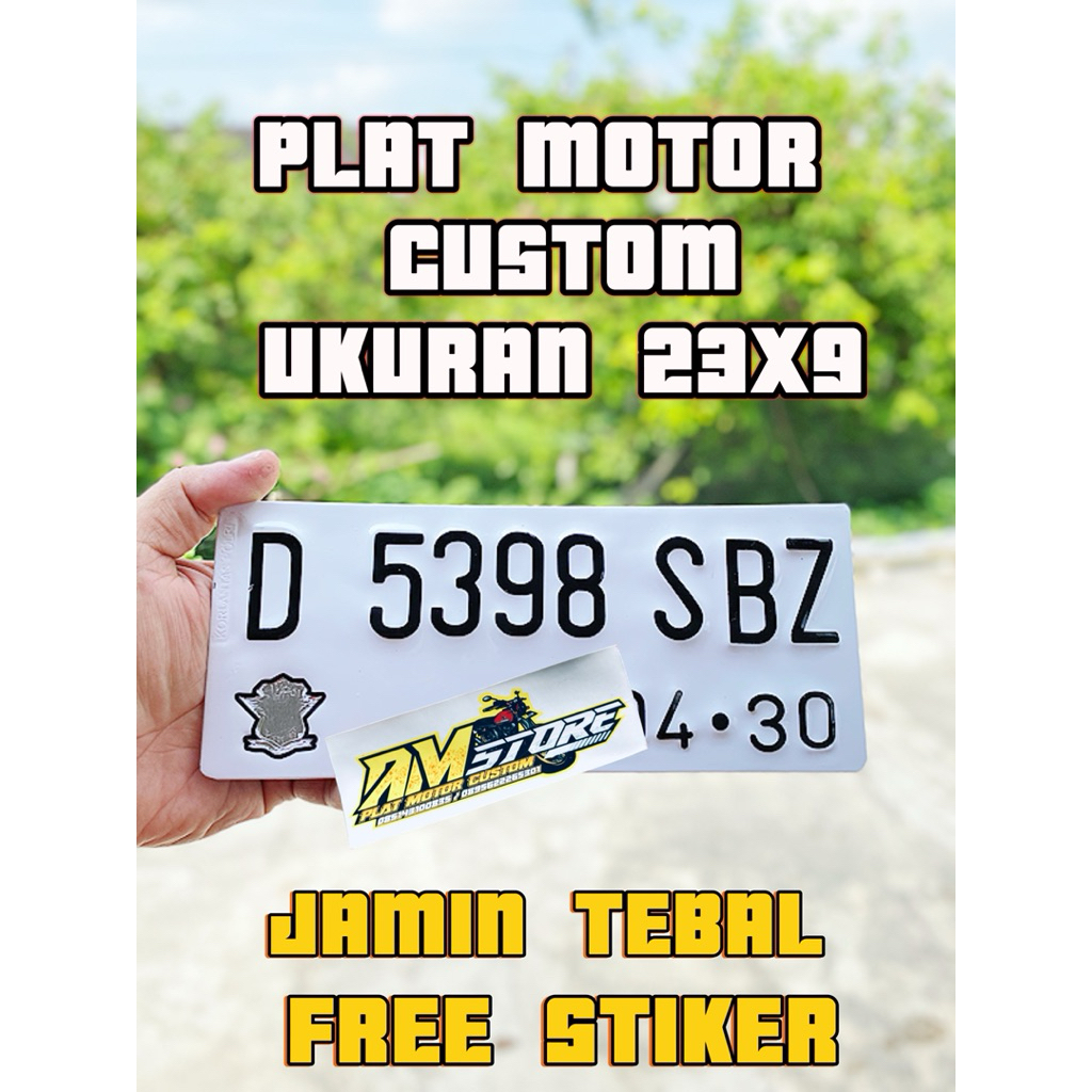 Plat motor custom satu biji plat motor variasi ukuran kecil plat motor custom plat motor warna putih
