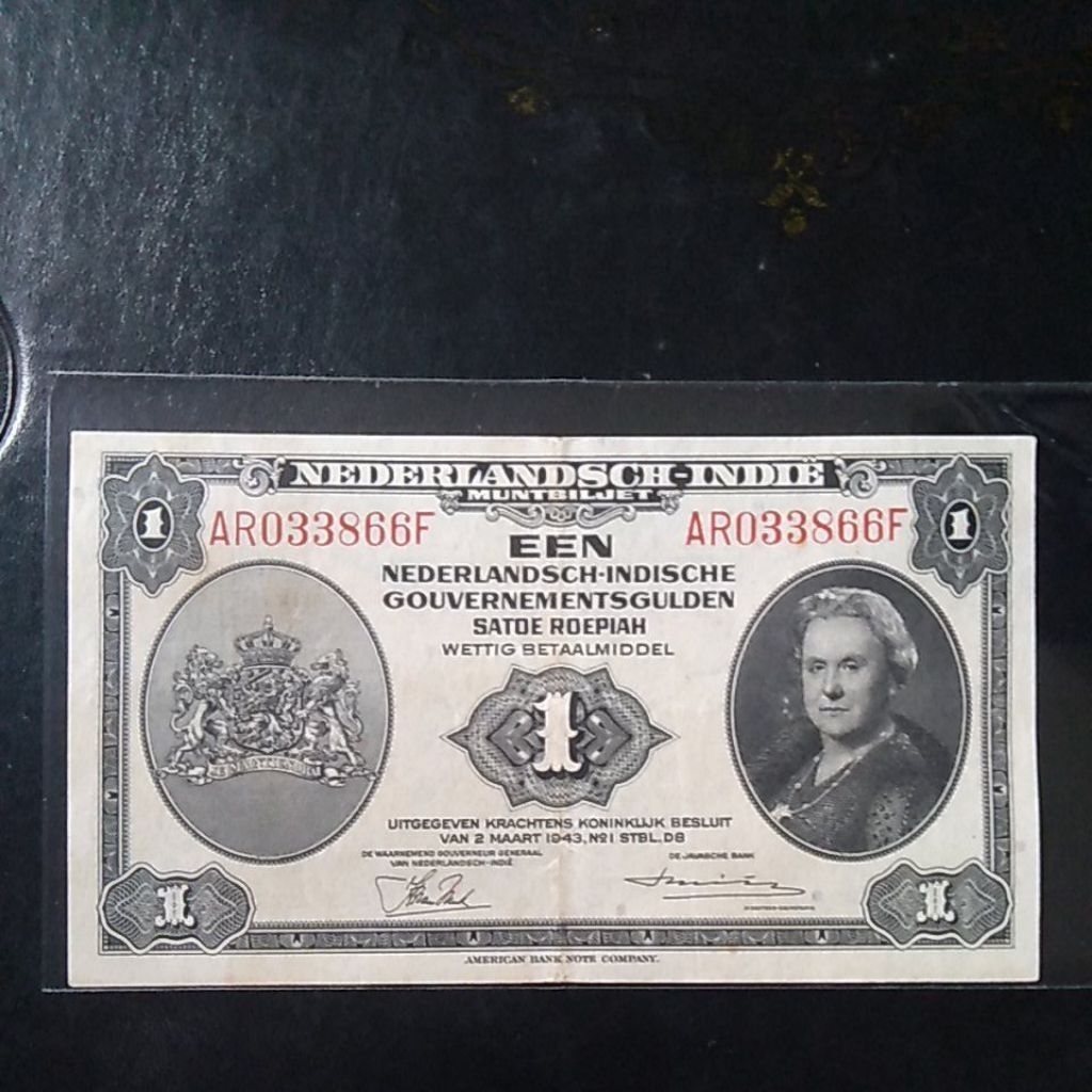 UANGKUNO 1 GULDEN NICA THN 1943