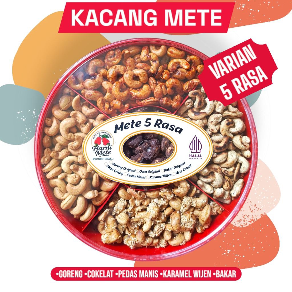 

(5 RASA) KACANG METE ASLI WONOGIRI | GORENG | BAKAR | PEDAS MANIS | KARAMEL WIJEN | COKELAT | KACANG METE 5 RASA