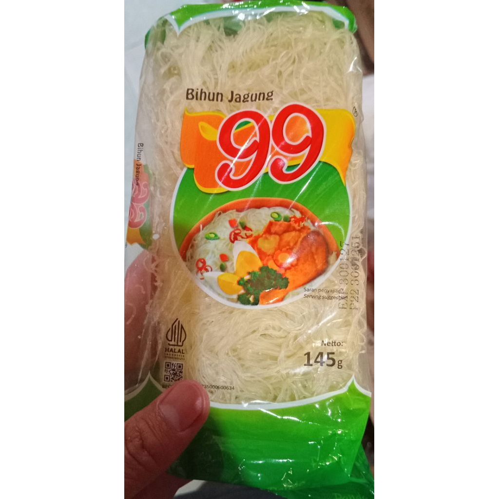 

Bihun Jagung "99": 145g/Sachet, Solusi Sehat, Praktis, Lezat, Hemat, Panda​. Bihun Jagung "99" Panda: 145g/Sachet, Kenyal Istimewa, Sehat Terjamin, 20 Sachet. bihun jagung 99 / 145 gram/sachet 1 bal isi 20 pcs