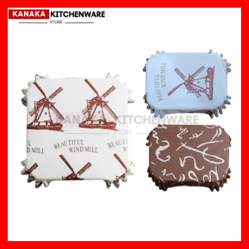 CC LAMINASI SQUARE / CUP ROTI PERSEGI LAMINASI / KERTAS ROTI LAMINASI PERSEGI / PET CC SQUARE / ALAS