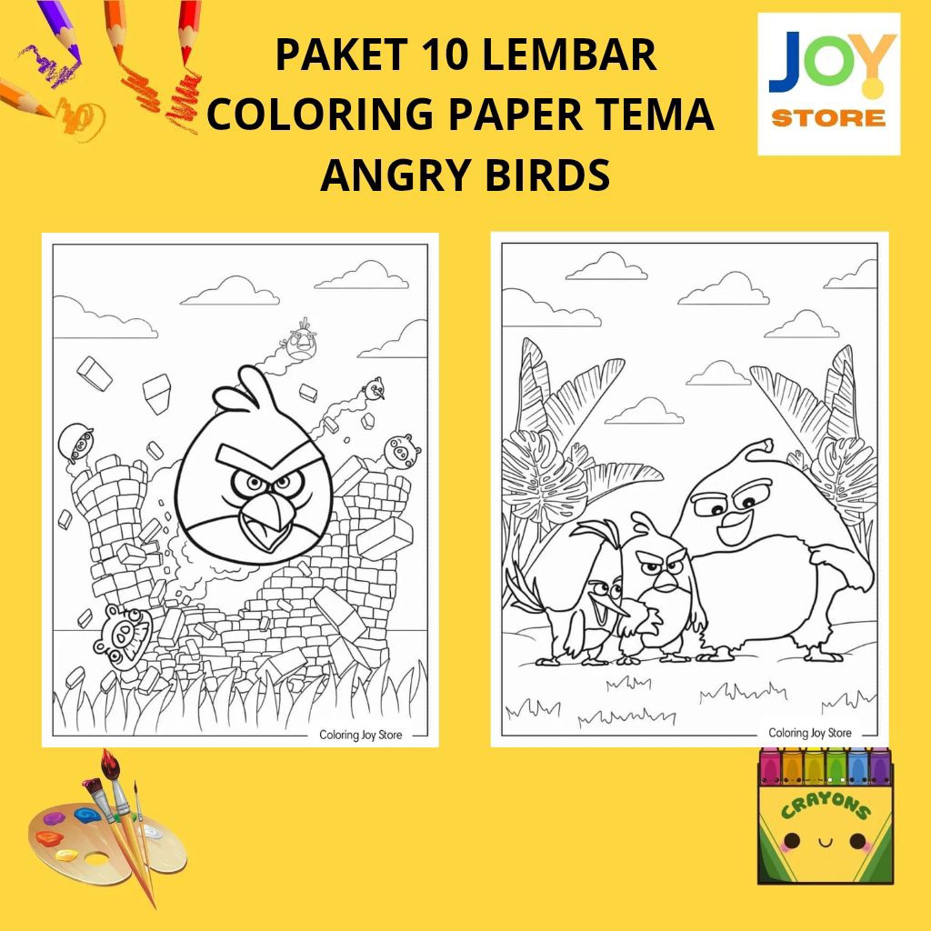 

PAKET 10 Lembar Kertas Gambar Mewarnai Tema Angry Birds Ukuran A4 150 gsm - Coloring Paper 127
