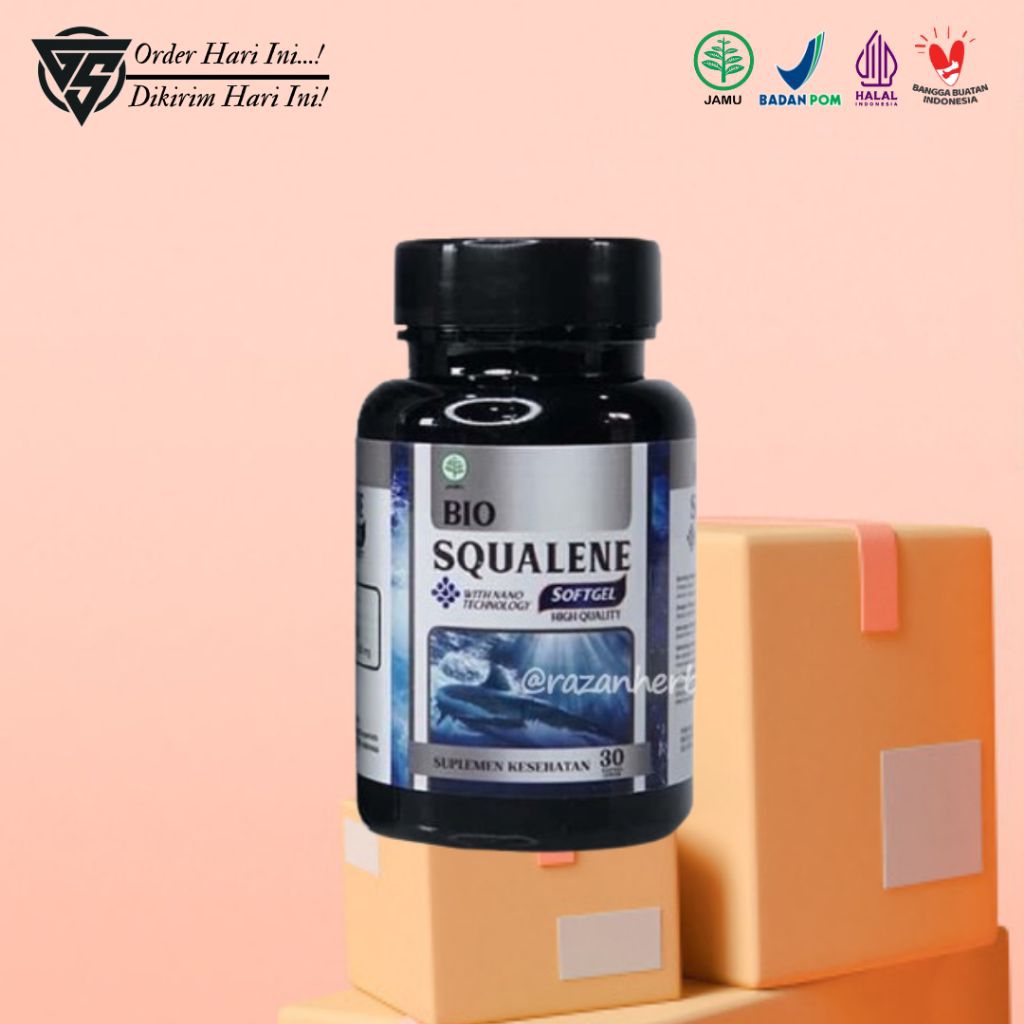 Bio Squalene - Obat Penambah Hormon Testosteron Pria Minyak Hati Ikan Hiu Softgel 100% Original
