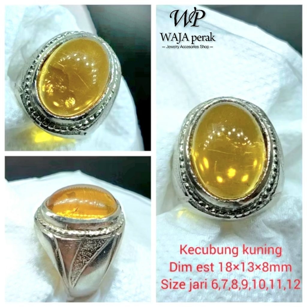 CINCIN BATU PERMATA KECUBUNG KUNING CRYSTAL
