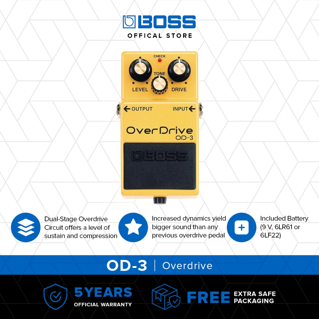 BOSS OD-3 Overdrive Pedal Efek Stompbox