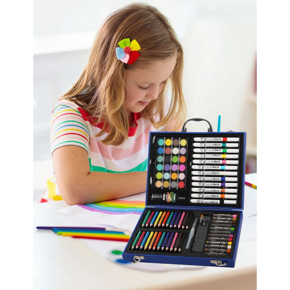 

Pengsil Warna Akrilik Set Crayon Anak Lengkap Spidol Pensil/Warna Cat Air Crayon Anak Koper Set 113 Pcs