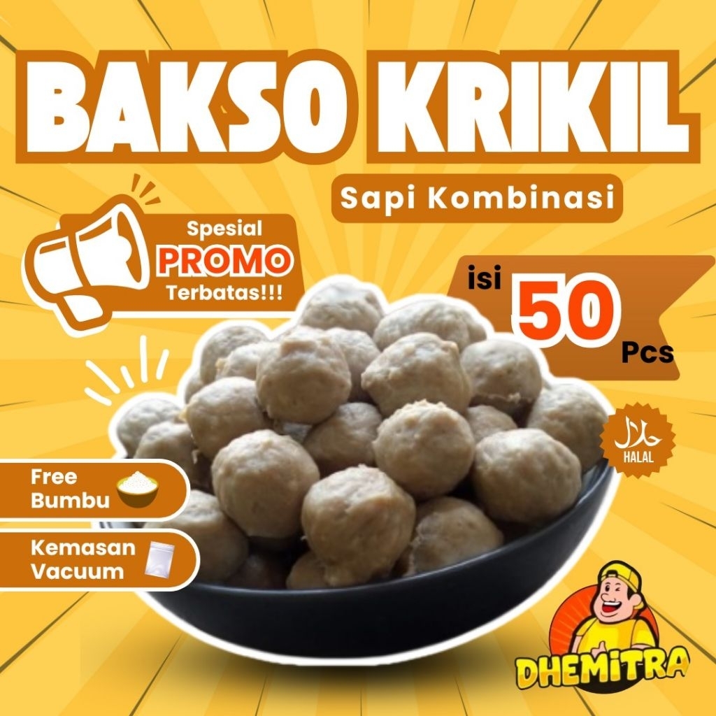 

Spesial Harga Promo Bakso Daging Sapi Krikil Isi 50 Pcs Free Bumbu Kemasan Vacum