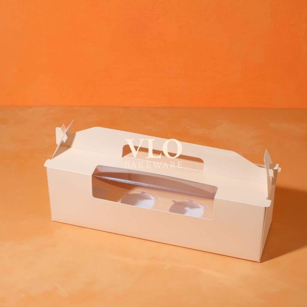 

[1 SET ISI 10 PCS] Kotak kue muffin cupcake korea | roll cake box with handle