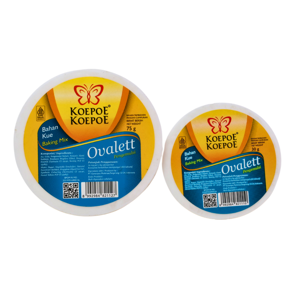 

Ovalett koepoe-koepoe 75 g & 30 gr