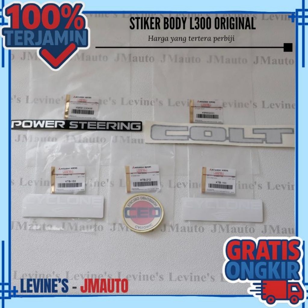 stiker body l300 original (harga perbiji) / stiker set l300 / stiker power steering / stiker CED / s