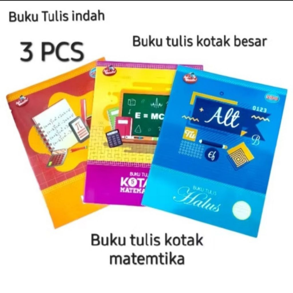 

3 Pcs Buku Kotak Mandarin / Buku Kotak Matematika / Buku tulis Indah Merk Sidu