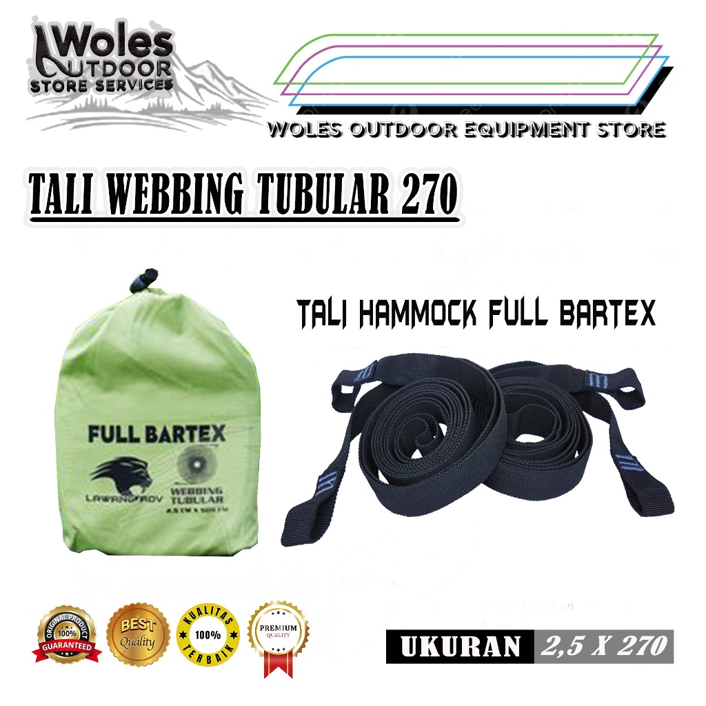tali webbing hammock tubular 270 x 2.5 cm webbing tubular full bartex