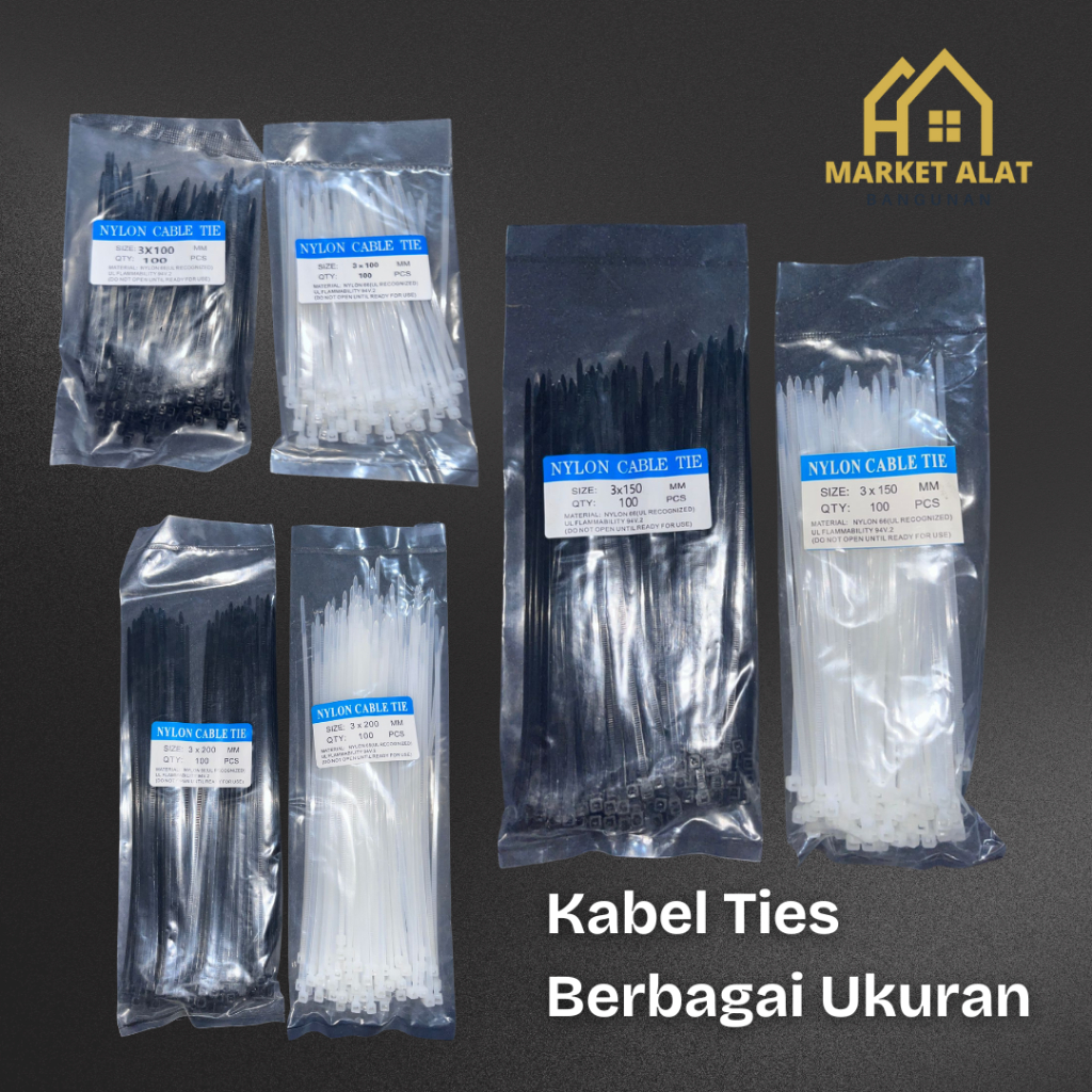 

Kabel Tis 10cm 15cm 20cm 25cm 30cm Tebal / Cable Ties Isi 100 Pcs