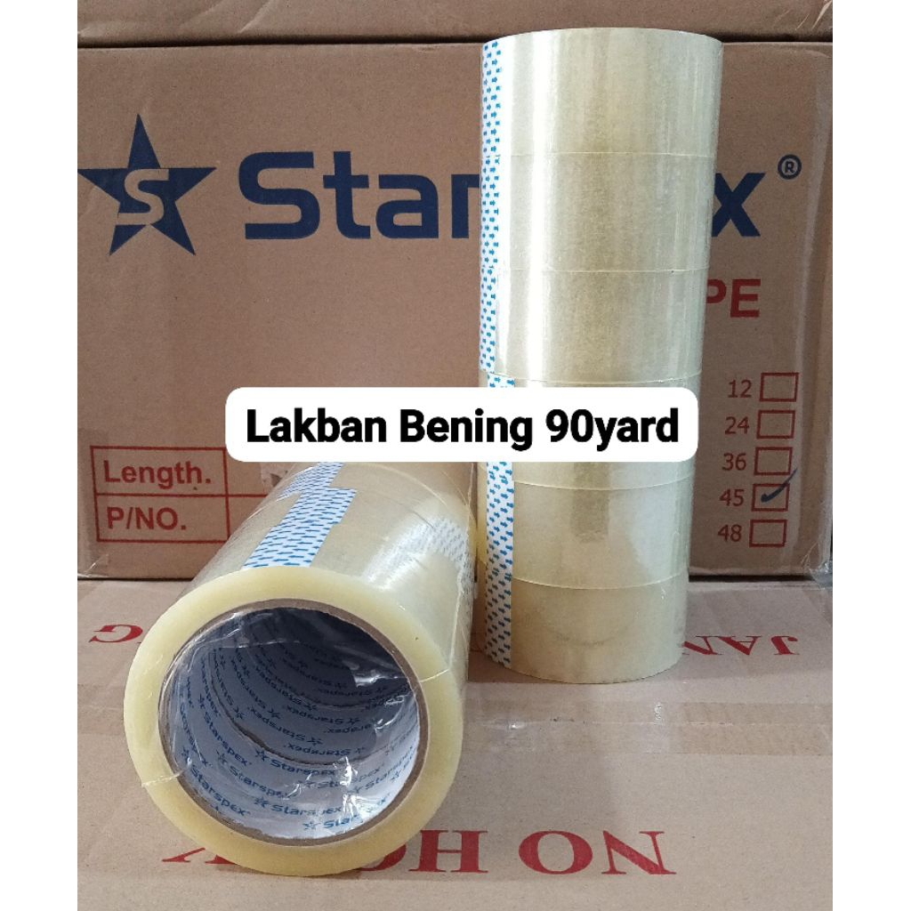 

lakban bening besar starspex 45mmx90yard..