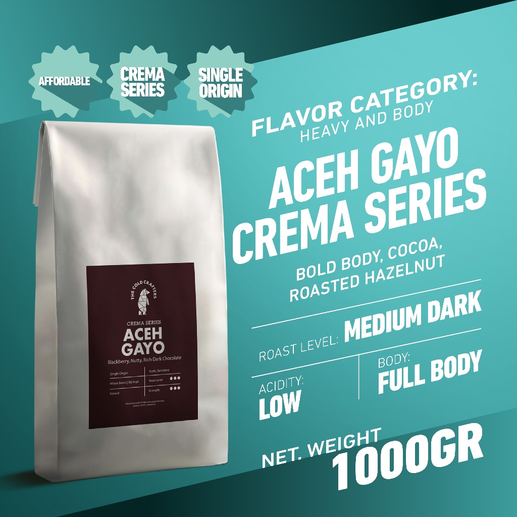 

Aceh Gayo Crema Series Arabika Coffee Arabica Biji Kopi Bubuk 1KG